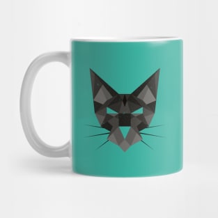 Geometric Polygonal Black Cat Mug